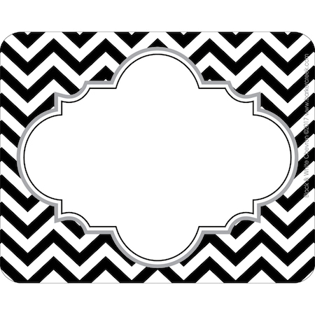 Barker Creek Chevron Black Tie Affair Name Tags/Self-Adhesive Labels, 45/Pack 1525